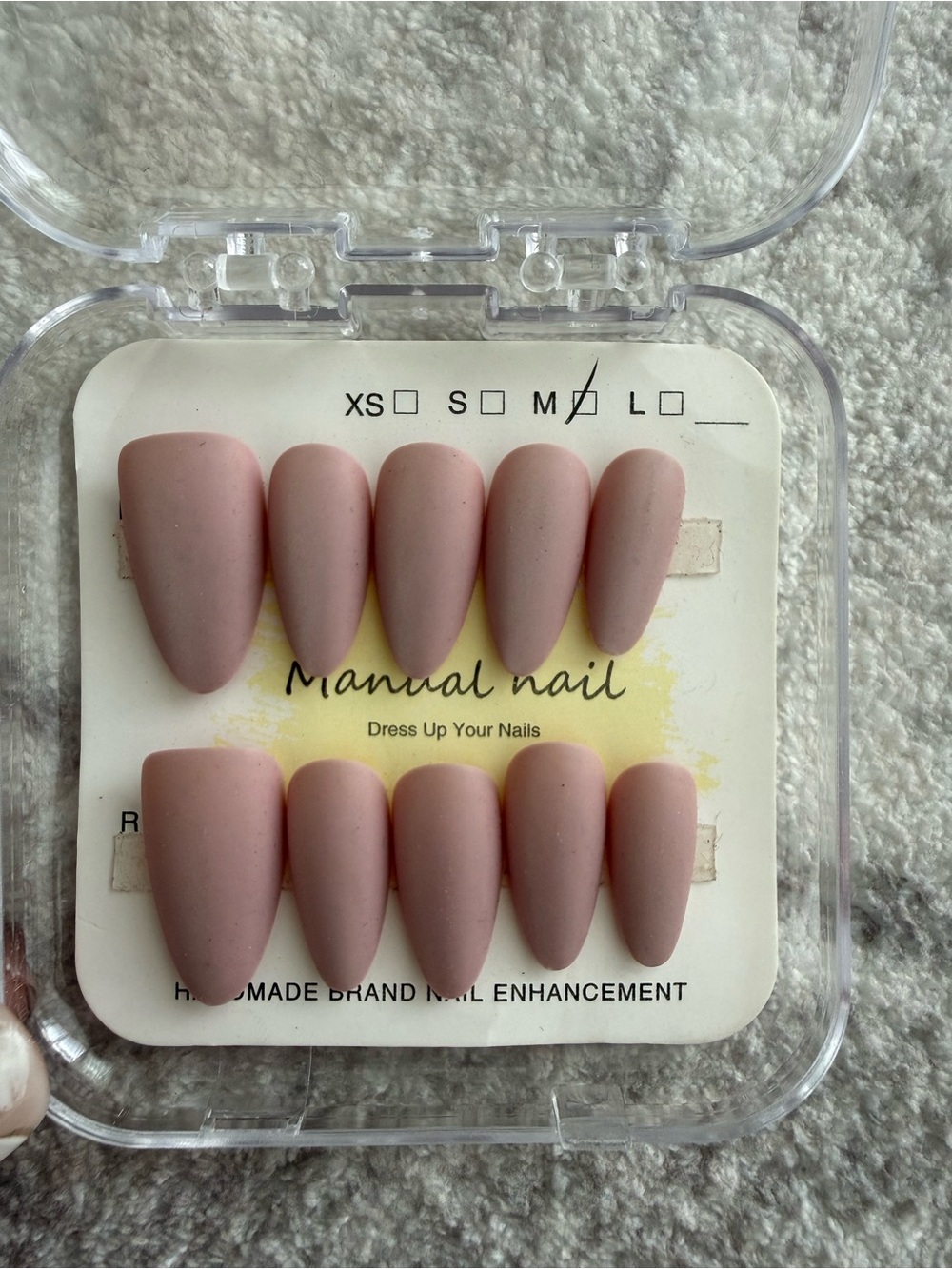 Matte Cat Eye Nude Pink Press-On Nails - Medium